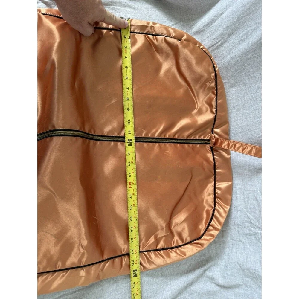 Vintage Garment Bag Satin With Zipper For Shirts Jackets Furs  L 26